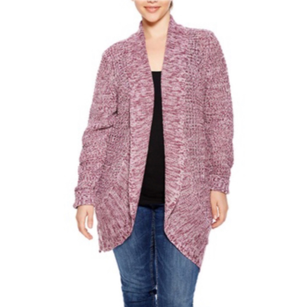 Derek Heart Purple & Pink Cacoon Open Cardigan Size Large NEW